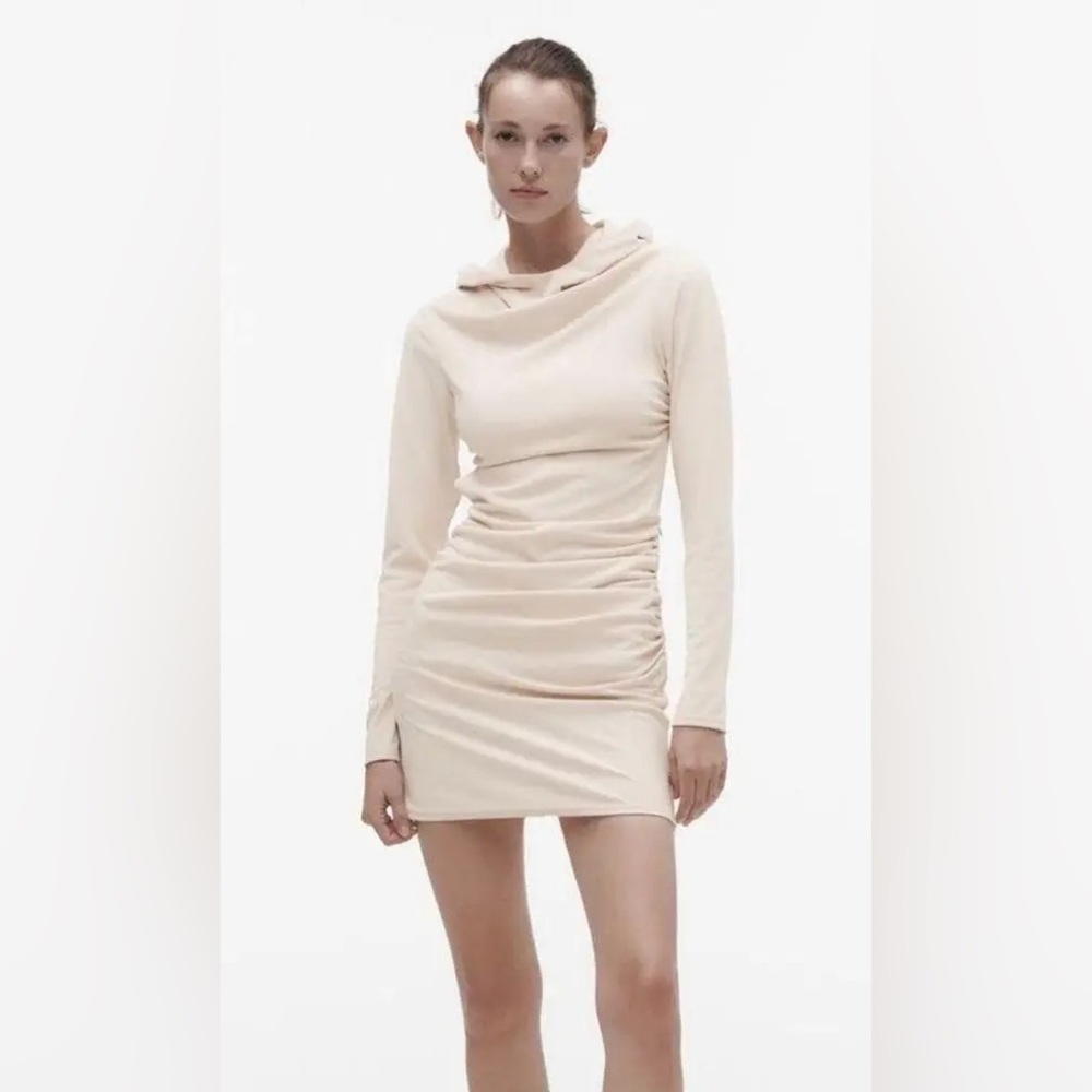 Zara NWT hooded dress open back long sleeve size small - Picture 1 of 12